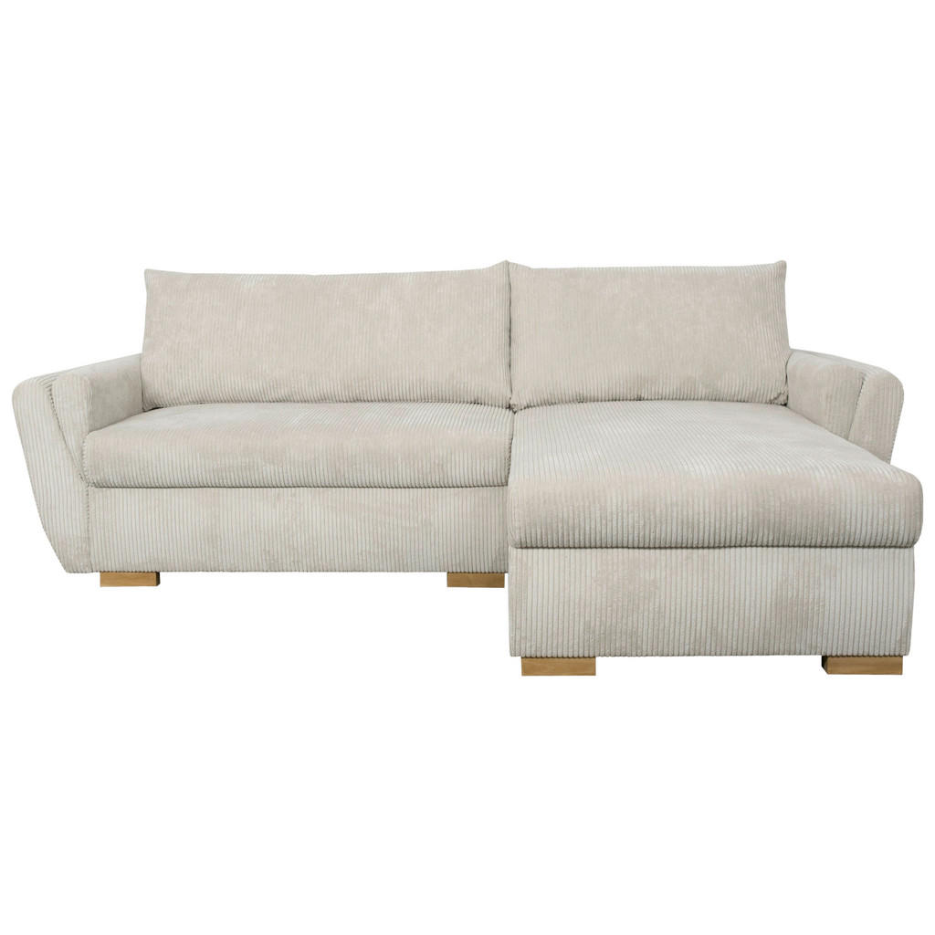Thumbnail - Ecksofa Danzig beige Velourstoff B/H/T: ca. 229x86x167 cm