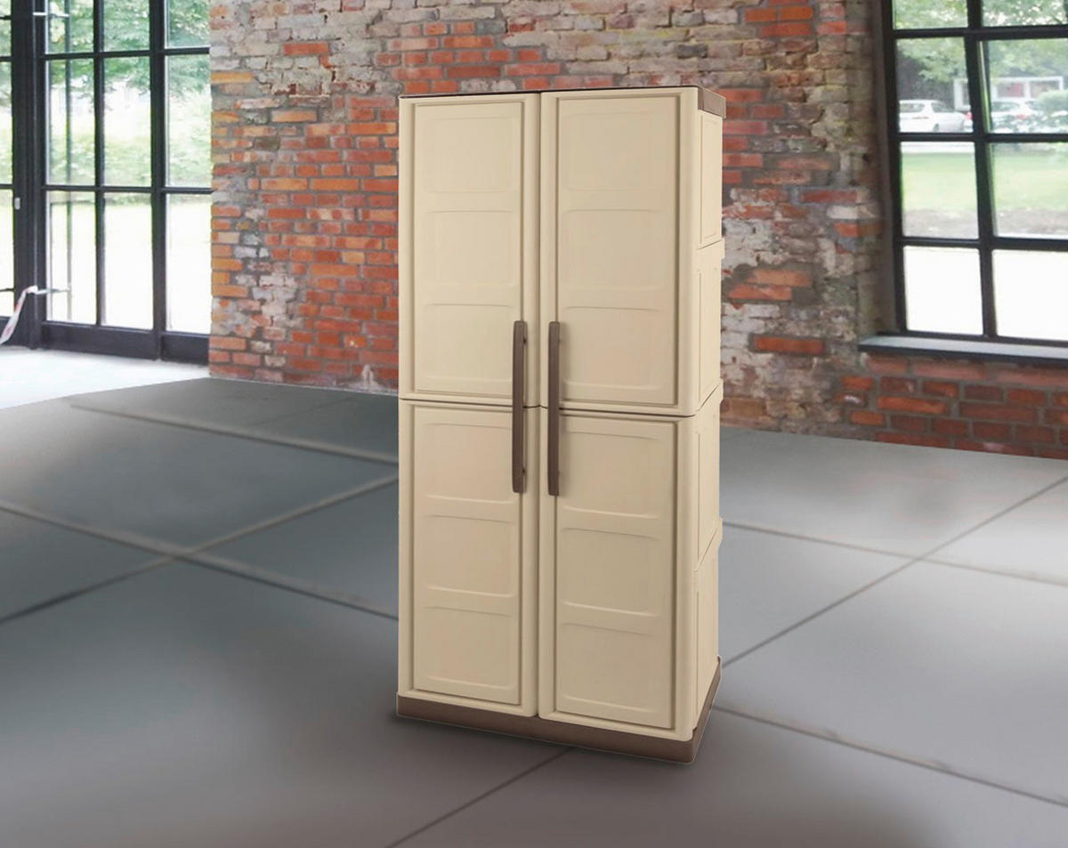 ArtPlast Kunststoffschrank Steel taupe Kunststoff B/H/T: ca. 70x165,5x39 cm Steel - dunkelbraun/taupe (70,00/165,50/39,00cm) - ArtPlast