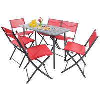 VCM Gartensitzgruppe Sumila rot Stahl B/H/L: ca. 45x79x46 cm Sumila - rot (46,00/45,00/79,00cm) - VCM
