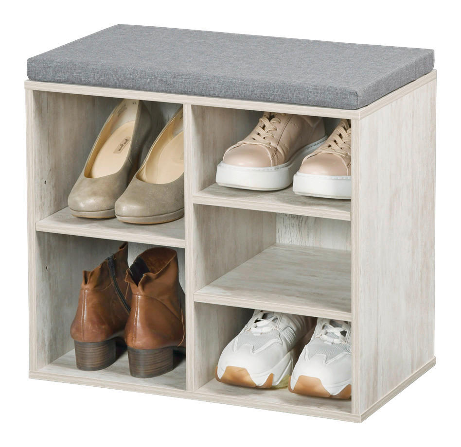 Kesper Schuhregal braun Spanplatte B/H/L: ca. 29,5x48x51,5 cm Schuhregal_mit_Sitzkissen - braun (51,50/29,50/48,00cm) - Kesper
