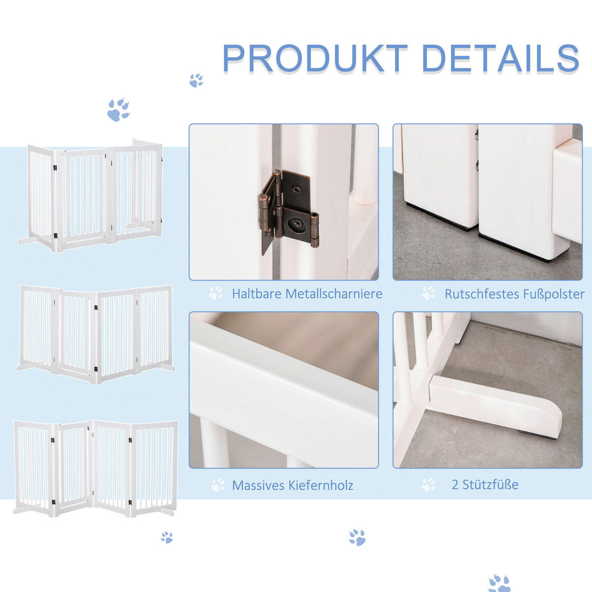 PawHut Türschutzgitter Türschutzgitter - (220,00/36,00/91,00cm) - PawHut