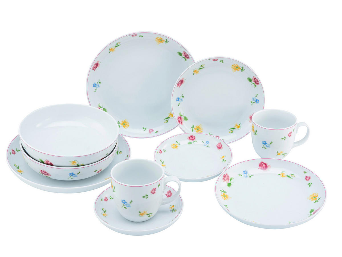 CreaTable Kombiservice Allround - SUMMERTIME bunt Porzellan 10 tlg. Allround - SUMMERTIME - weiß/bunt - CreaTable