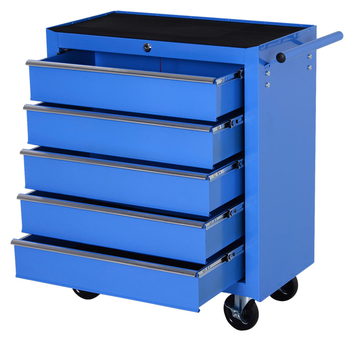 Werkstattwagen mit 5 Schubladen blau B/H/T: ca. 67,5x77x33 cm Fahrbarer Werkstattwagen E2-0005 - blau (67,50/77,00/33,00cm) - HOMCOM