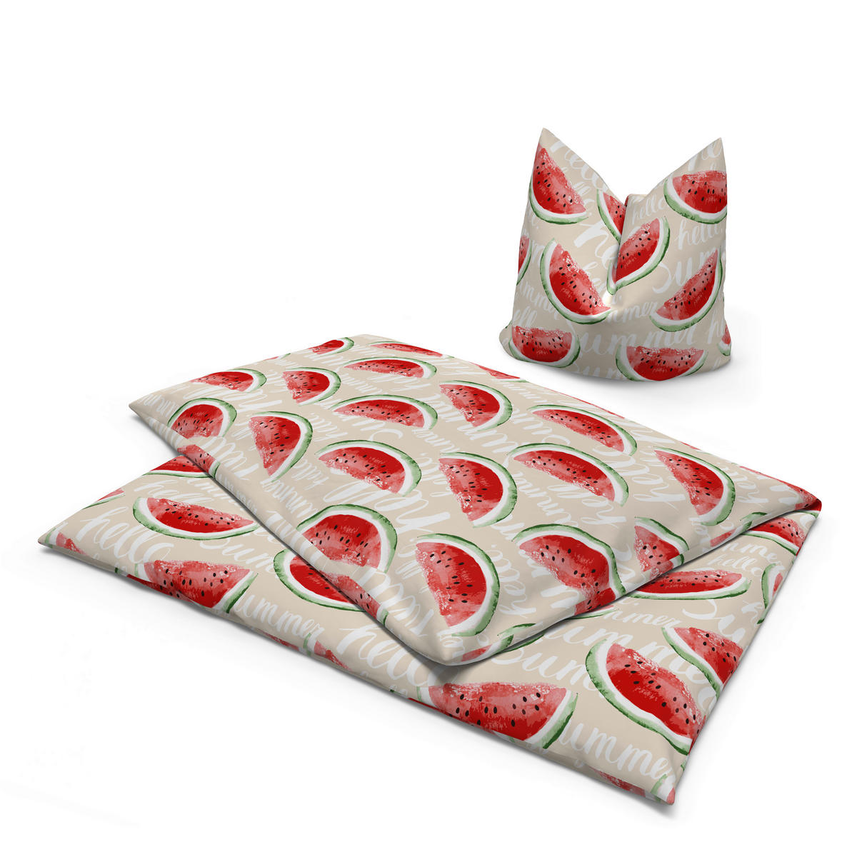 Microfaser Bettwäsche Bettwäsche_Microfaser Melone - beige/rot (135,00/200,00cm)