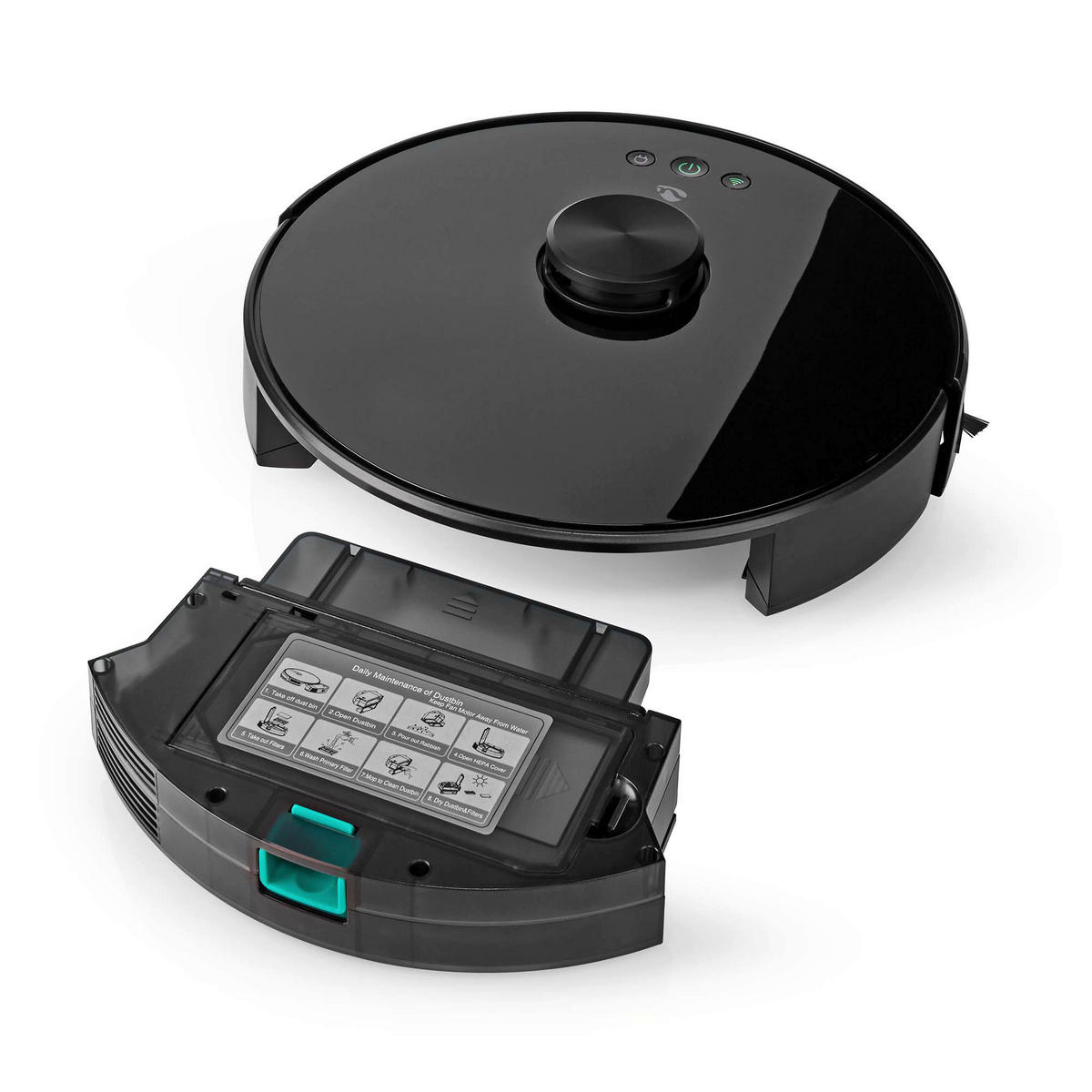 Nedis Roboter-Staubsauger schwarz Polypropylen B/H/L: ca. 33,1x33,3x9,6 cm SmartLife - schwarz (9,60/33,10/33,30cm) - Nedis