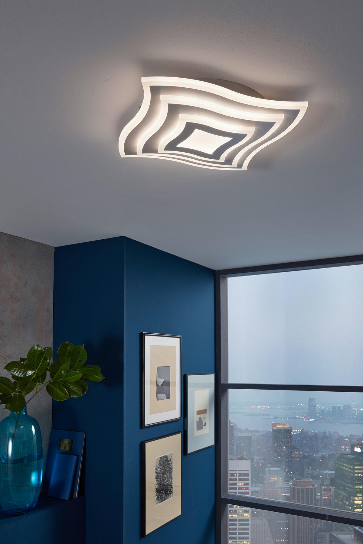 Fischer & Honsel LED-Deckenleuchte 20486 weiß Metall B/H/T: ca. 43x6x43 cm 1 Brennstellen Gorden - weiß (43,00/6,00/43,00cm) - Fischer & Honsel