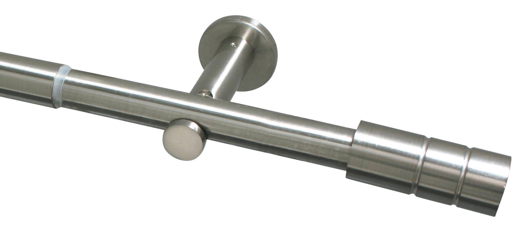 Boviva Stilgarnituren Zylinder Edelstahloptik Metall D: ca. 2,5 cm ausziehbar von ca. 100 bis 190 cm 1.0 Läufe Zylinder - Edelstahloptik (2,50cm) - Boviva