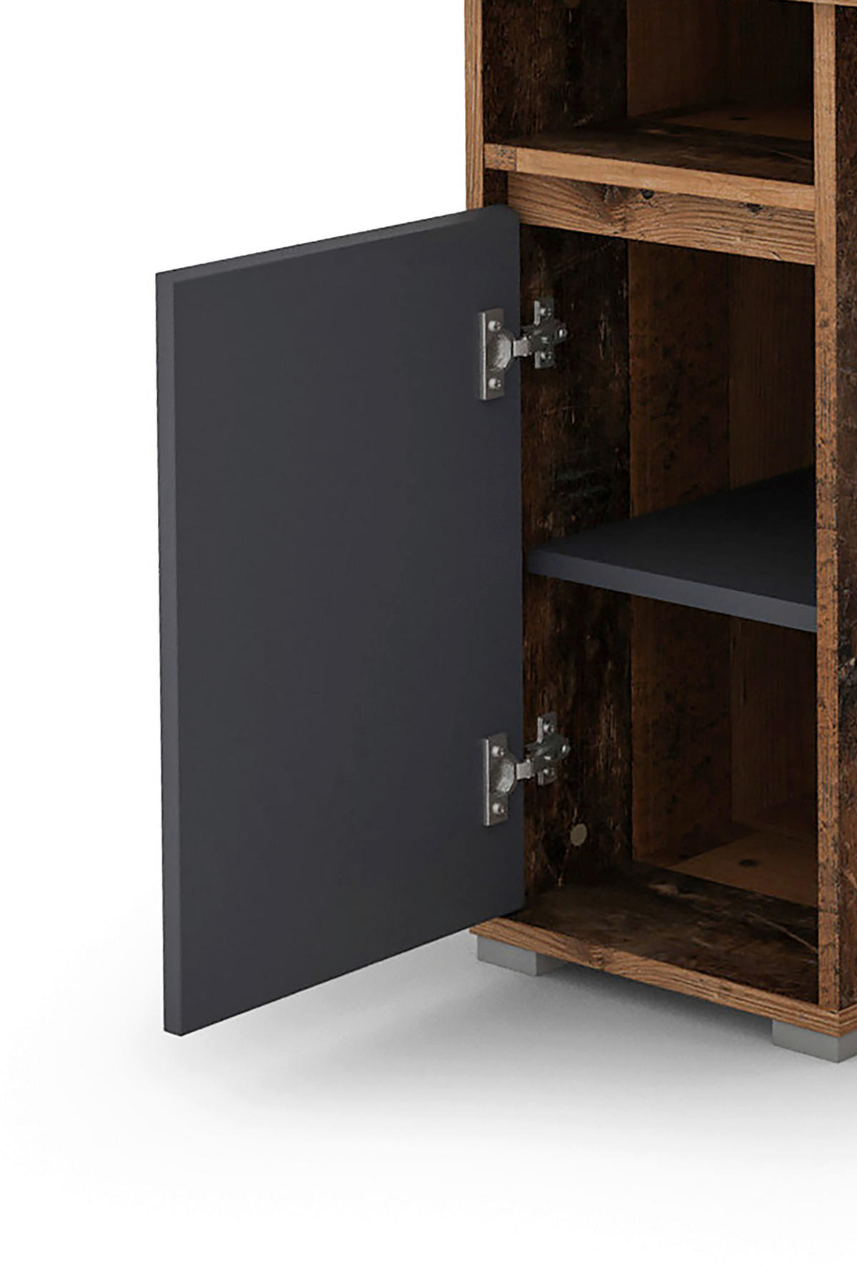 Schreibtisch LOBO Eiche Old Wood Nachbildung anthrazit B/H/T: ca. 138x75x55 cm LOBO - Eiche/anthrazit (138,00/75,00/55,00cm) - byLIVING