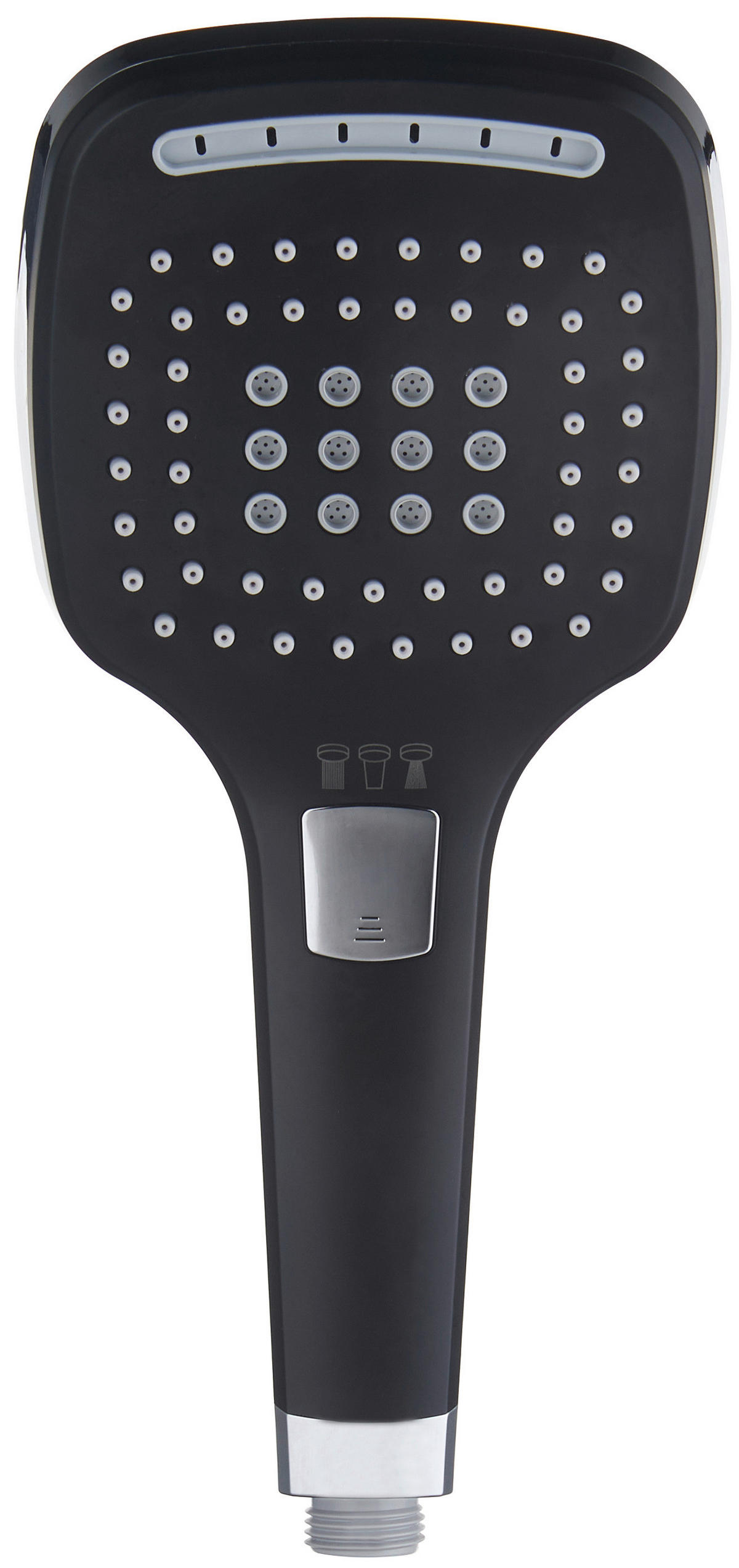 Handbrause schwarz B/H/L: ca. 4x12x26 cm Handbrause_Square-3_Pocoline - schwarz/Chrom (26,00/4,00/12,00cm) - POCOline