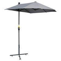 Outsunny Sonnenschirm dunkelgrau Stahl B/H/L: ca. 200x240x190 cm Sonnenschirm - dunkelgrau (190,00/200,00/240,00cm) - Outsunny