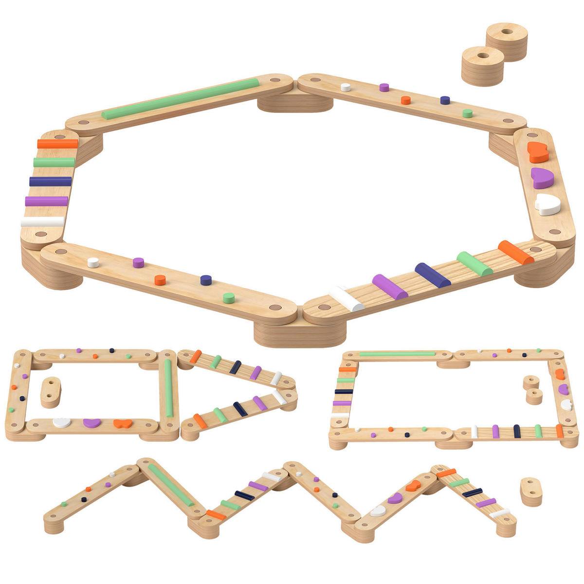 AIYAPLAY Kinder Balancierbalken B/H/L: ca. 115x8,5x130 cm Kinder Balancierbalken - multicolor (130,00/115,00/8,50cm) - AIYAPLAY