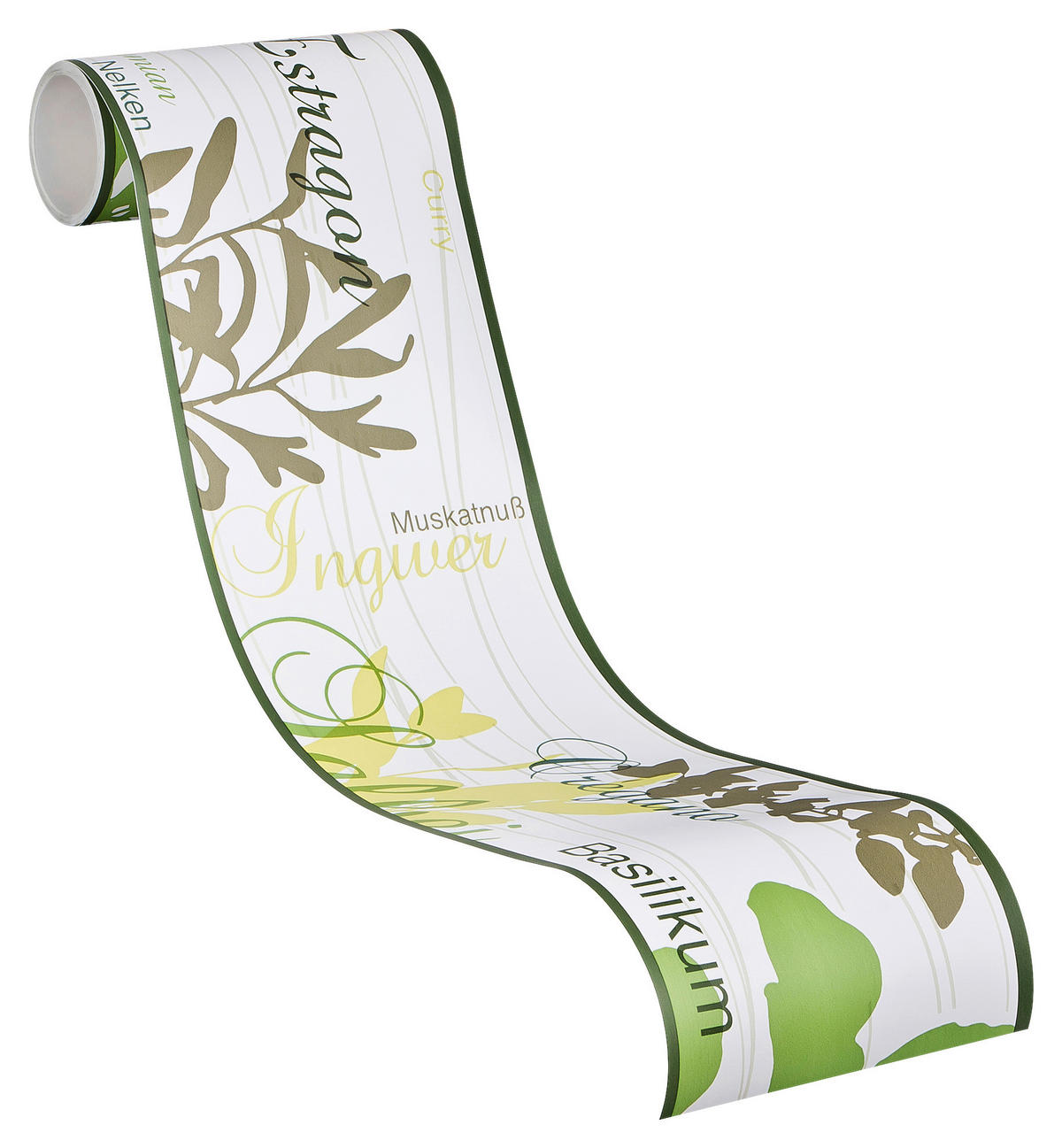 A.S.Création Bordüre weiß grün gelb B/H/D: ca. 13x500x5,5 cm Bordüre_selbstklebend - weiß/gelb (5,50/500,00cm) - A.S.Creation