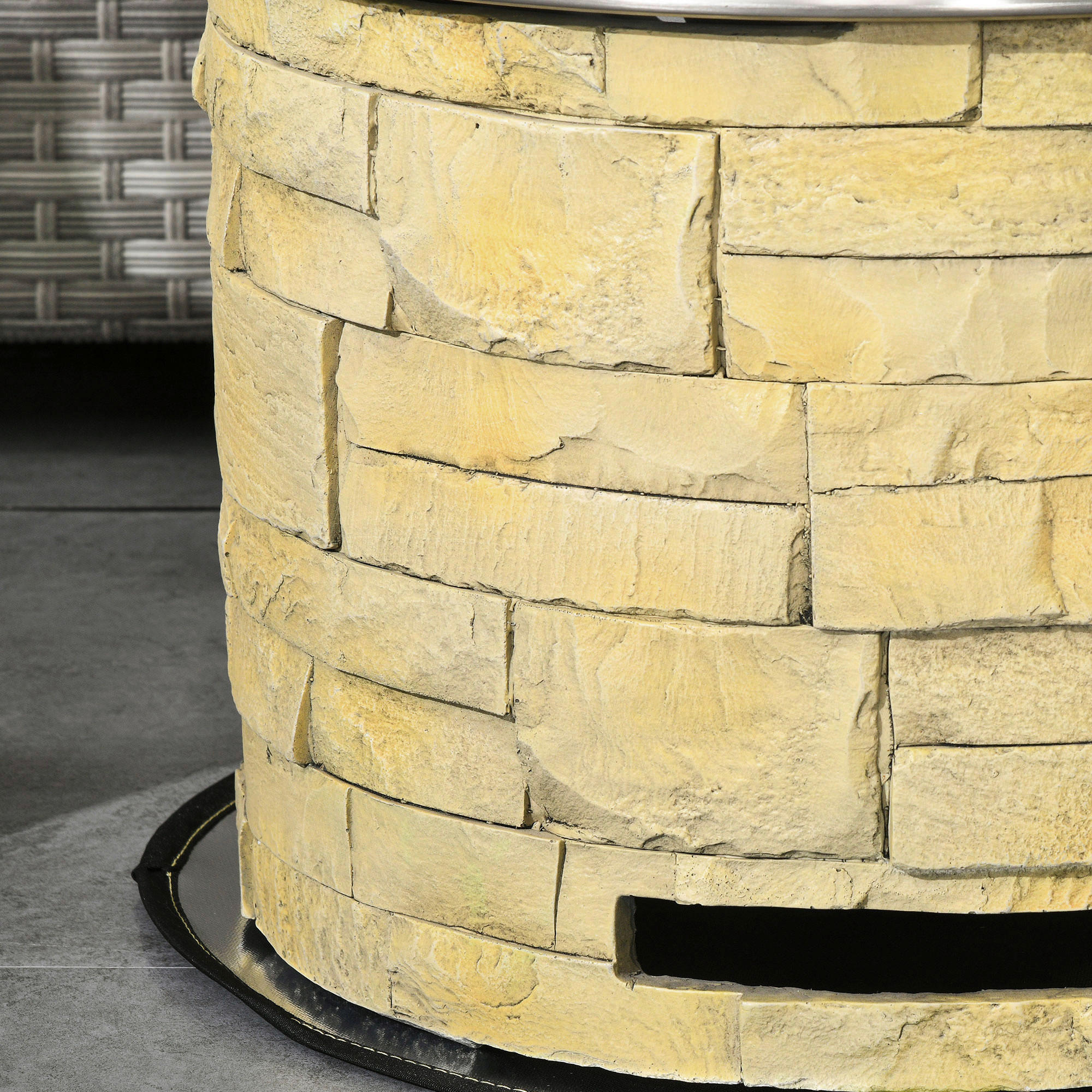 Thumbnail - Outsunny Feuerschale gelb Polypropylen B/H/L: ca. 52x52x39 cm