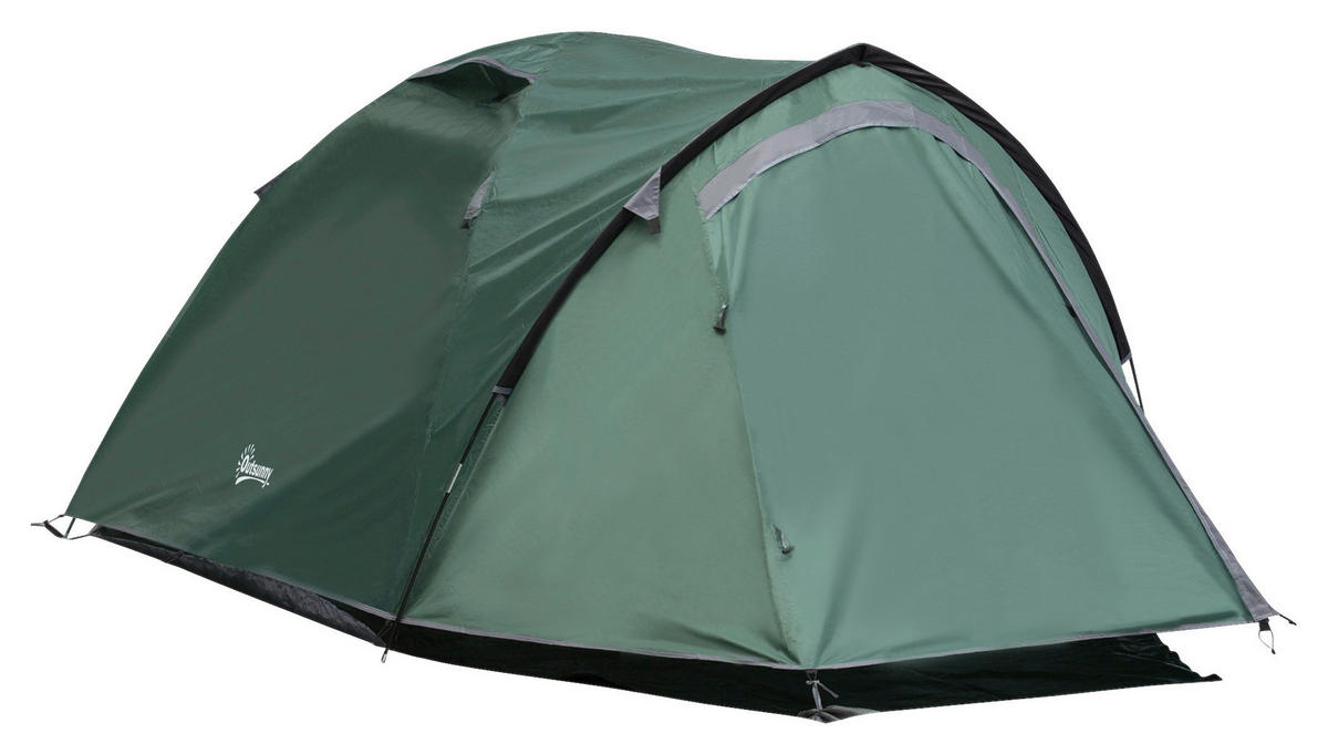 Outsunny Campingzelt grau Polyester B/H/L: ca. 183x130x325 cm Campingzelt - grau (325,00/183,00/130,00cm) - Outsunny