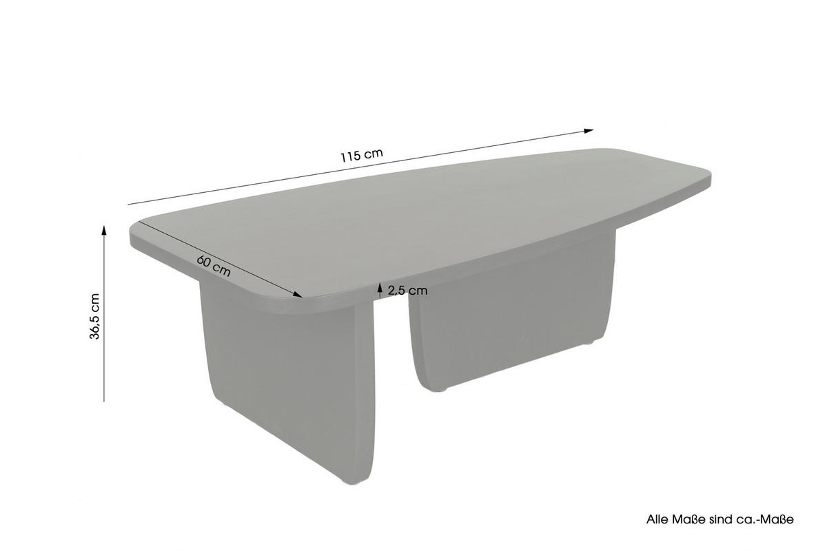 Couchtisch BOLT schwarz Lack matt B/H/T: ca. 115x36,5x60 cm BOLT - schwarz (115,00/36,50/60,00cm) - byLIVING