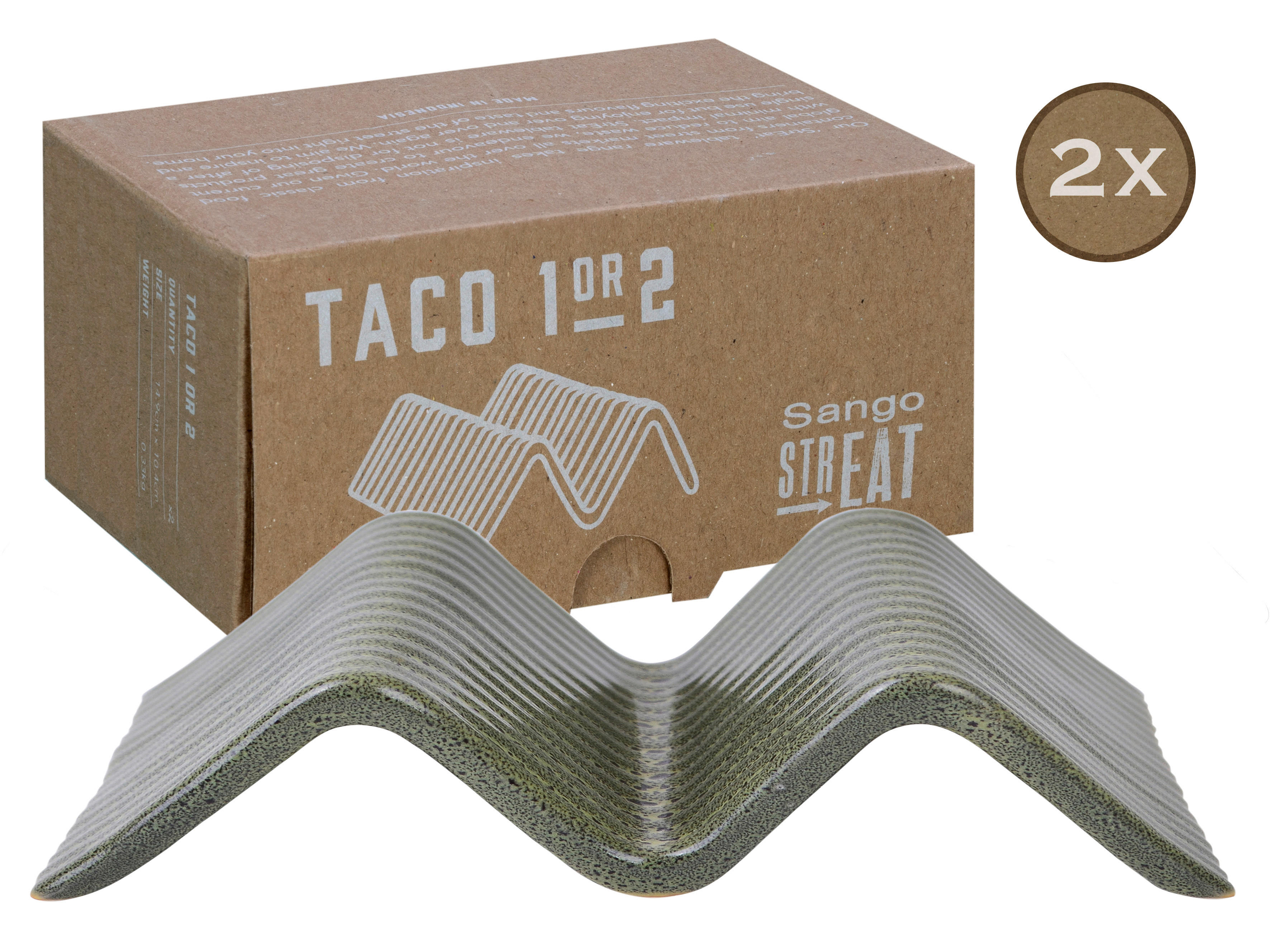 CreaTable Servierset Streat Taco Stand 1 grün Steinzeug B/L: ca. 10,5x14,5 cm Streat Taco Stand 1 - grün (10,50/14,50cm) - CreaTable