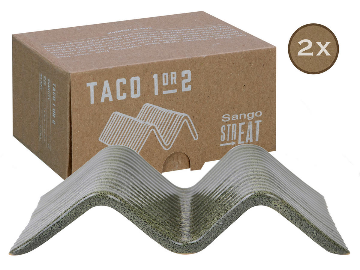 CreaTable Servierset Streat Taco Stand 1 grün Steinzeug B/L: ca. 10,5x14,5 cm Streat Taco Stand 1 - grün (10,50/14,50cm) - CreaTable