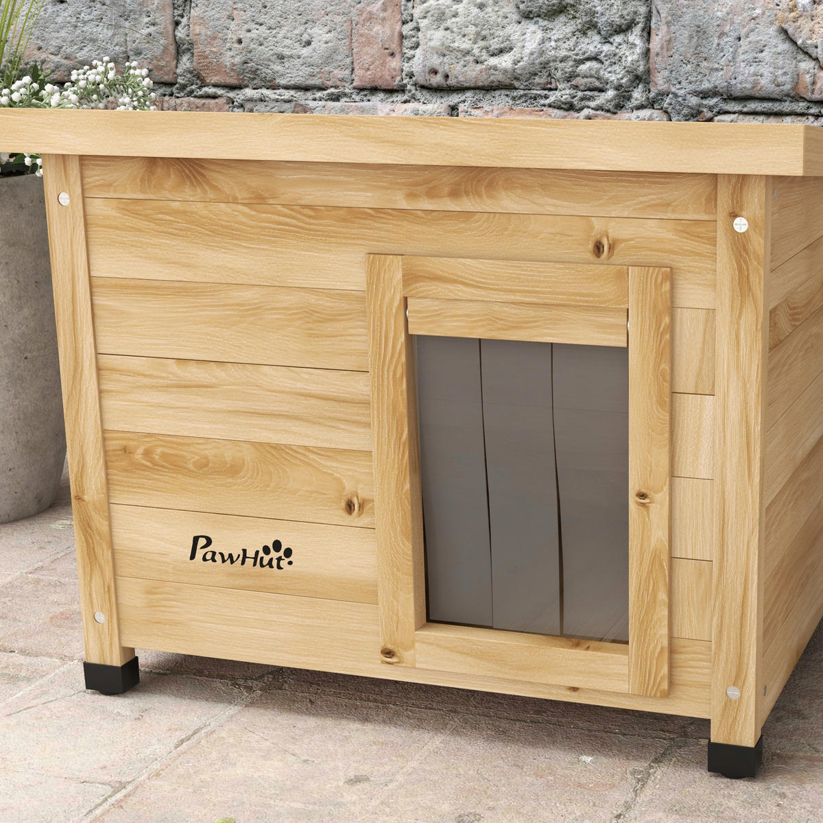 PawHut Katzenhaus gelb Holz B/H/L: ca. 45x43x57 cm Katzenhaus - gelb (57,00/45,00/43,00cm) - PawHut