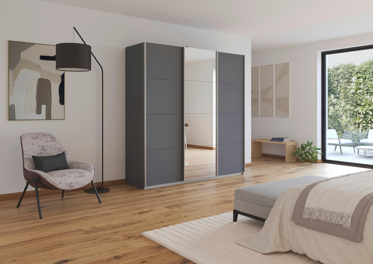Kleiderschrank Kulmbach grau B/H/T: ca. 203x210x62 cm Kulmbach - Alu/grau (203,00/210,00/62,00cm)