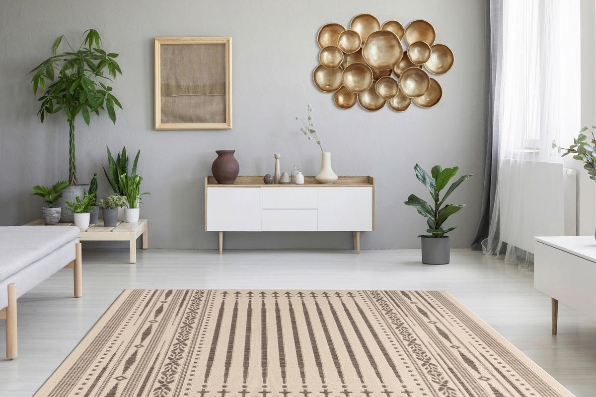 360Living Teppich Splash braun B/L: ca. 80x150 cm Splash - braun/creme (80,00/150,00cm) - 360Living