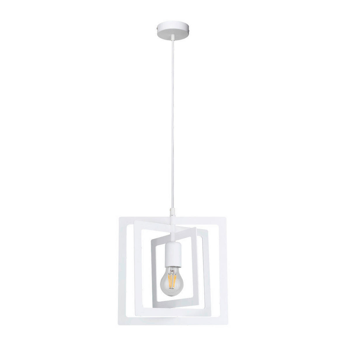 SPOT Light Pendelleuchte 1731102 weiß Metall L/D: ca. 112x28 cm E27 1 Brennstellen Justyna - weiß (28,00cm) - SPOT Light