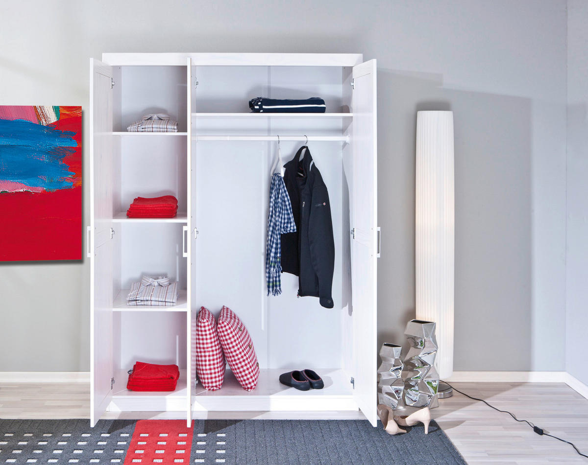 Kleiderschrank Magnus weiß B/H/T: ca. 140x190x55 cm Magnus - weiß (140,00/190,00/55,00cm) - Inter Link