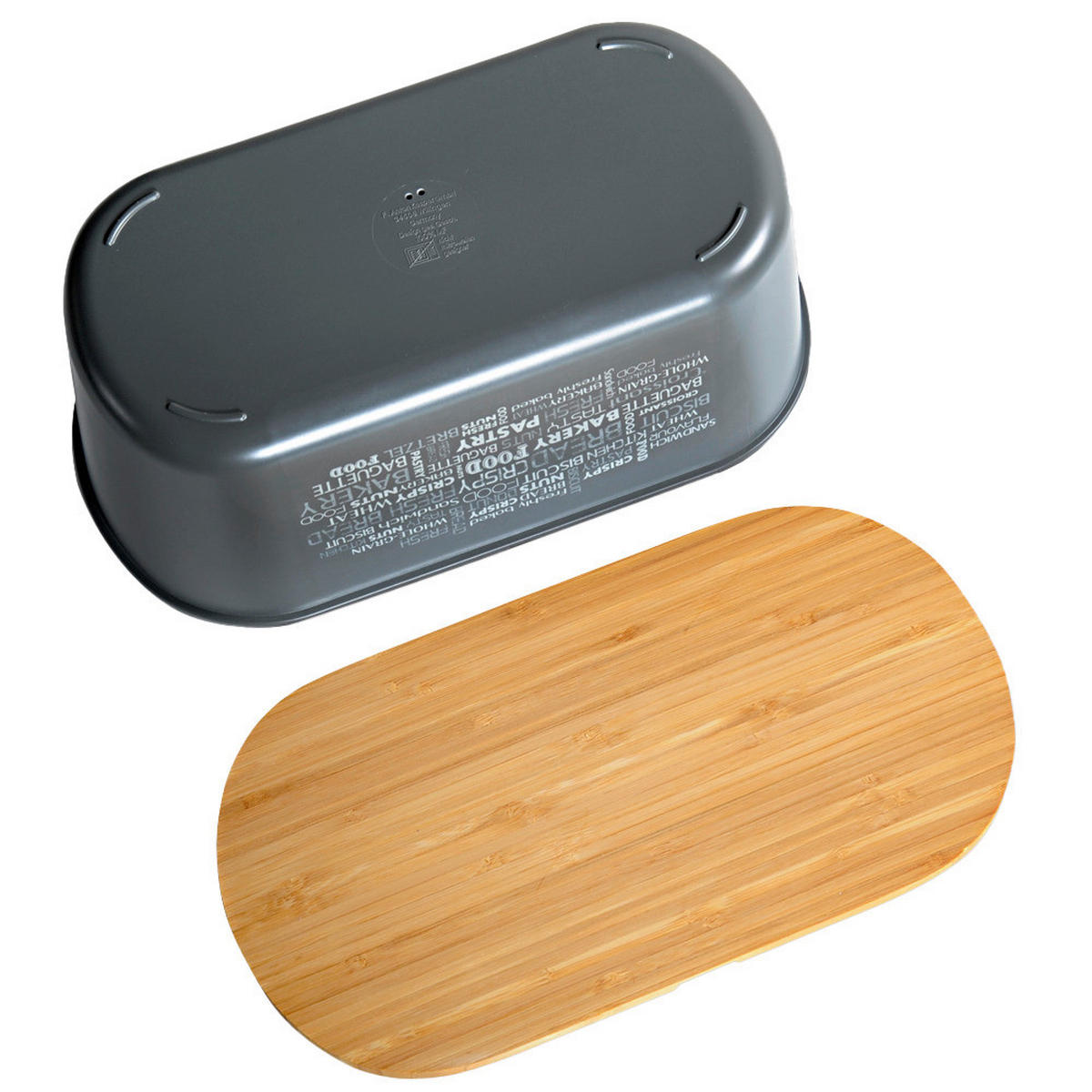 Kesper Brotbox grau Kunststoff B/H/L: ca. 20x14,5x34 cm Brotbox - natur/grau (34,00/20,00/14,50cm) - Kesper