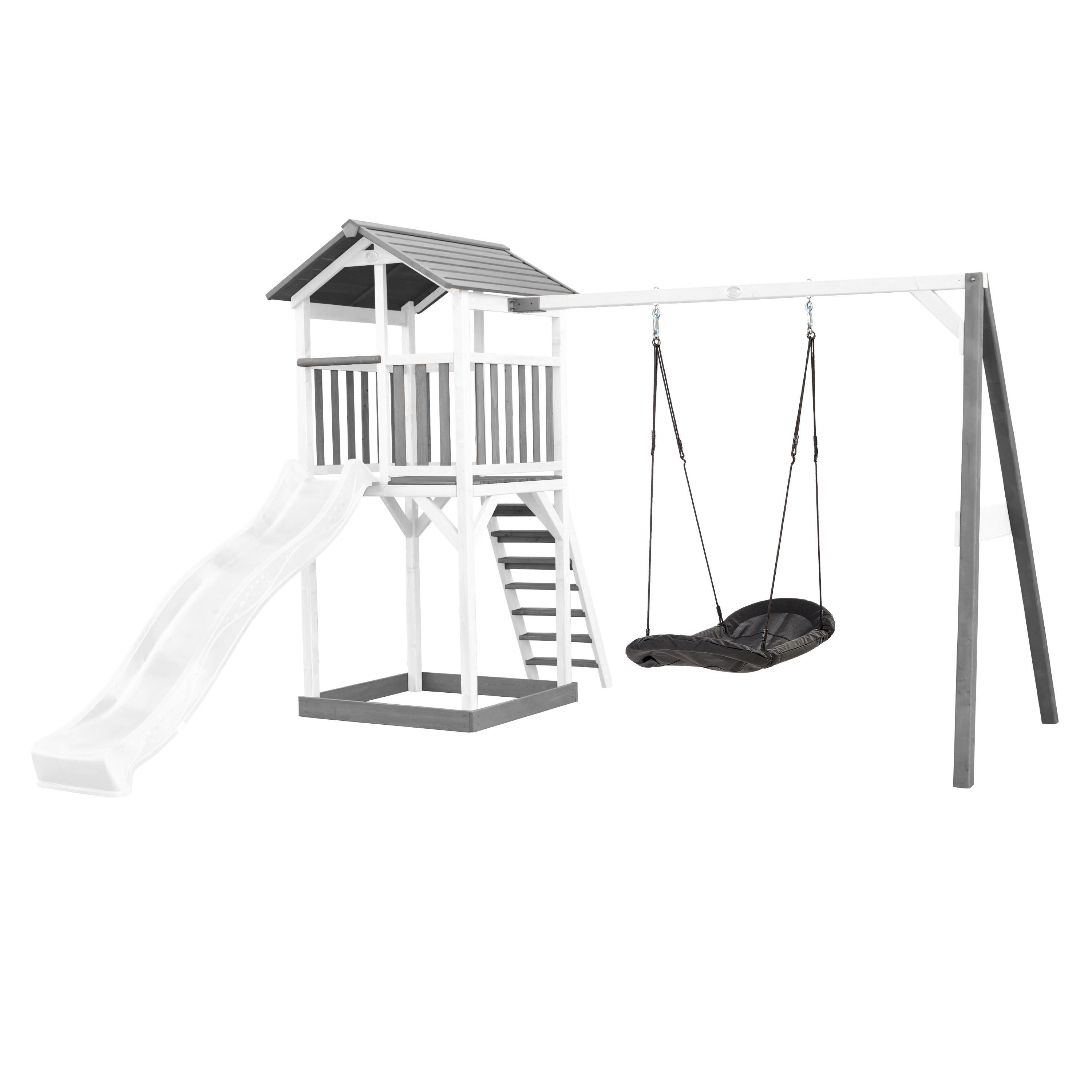 AXI Spielturm Beach Tower weiß B/H/L: ca. 357x242x349 cm Beach Tower - weiß/grau (349,00/357,00/242,00cm) - AXI