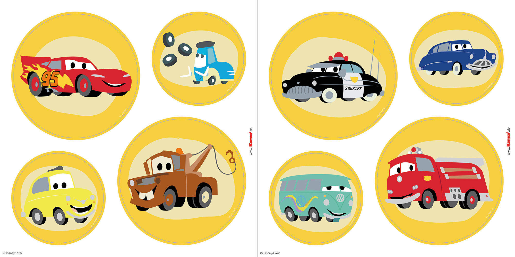 Komar Fenstersticker Cars Ka Chow  Cars Ka Chow B/L: ca. 30x30 cm Cars Ka Chow - (30,00/30,00cm) - Komar