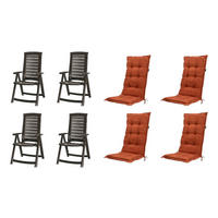 JARDIN,MADISON Klappsessel Set + Auflagen Aruba terra Kunststoff B/H/L: ca. 72x110x61 cm Aruba - terra/Graphit (61,00/72,00/110,00cm) - JARDIN,MADISON