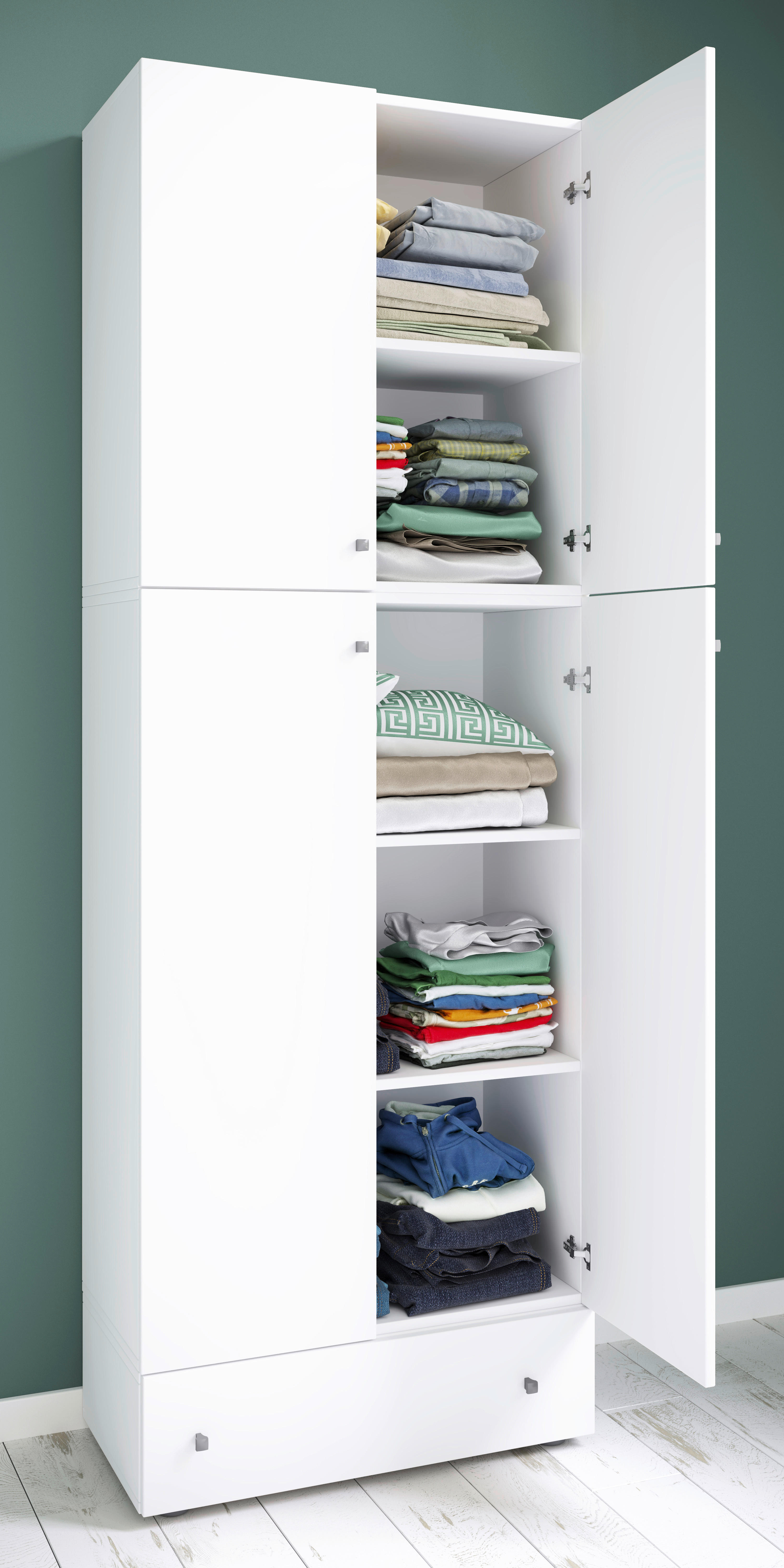 Kleiderschrank Lona weiß B/H/T: ca. 70x200x39 cm Lona - weiß (70,00/200,00/39,00cm) - VCM Möbel
