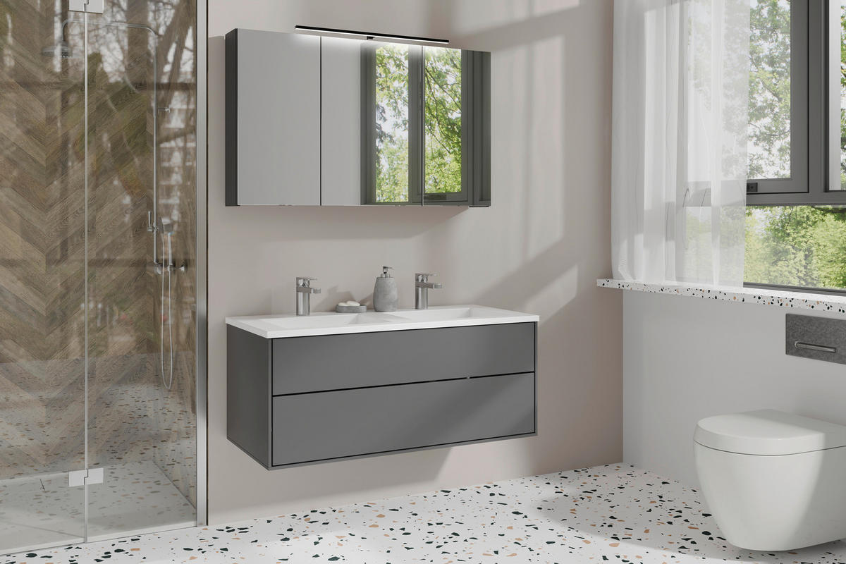 Spiegelschrank SPREE anthrazit B/H/T: ca. 100x60x20 cm SPREE - anthrazit (100,00/60,00/20,00cm) - byLIVING