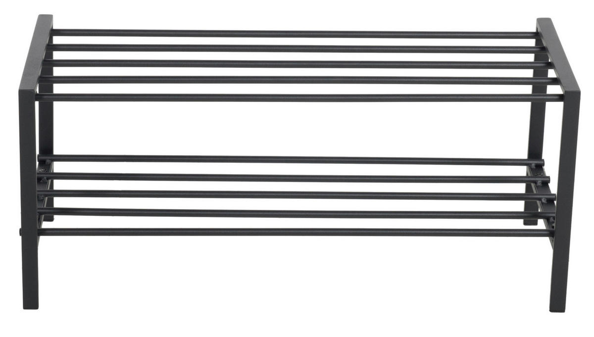 Schuhregal Abby schwarz Metall B/H/T: ca. 70x30x30 cm Abby - schwarz (70,00/30,00/30,00cm)