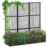 Outsunny Blumenkasten schwarz Polyrattan B/H/L: ca. 103x29x103 cm Blumenkasten - schwarz (103,00/103,00/29,00cm) - Outsunny