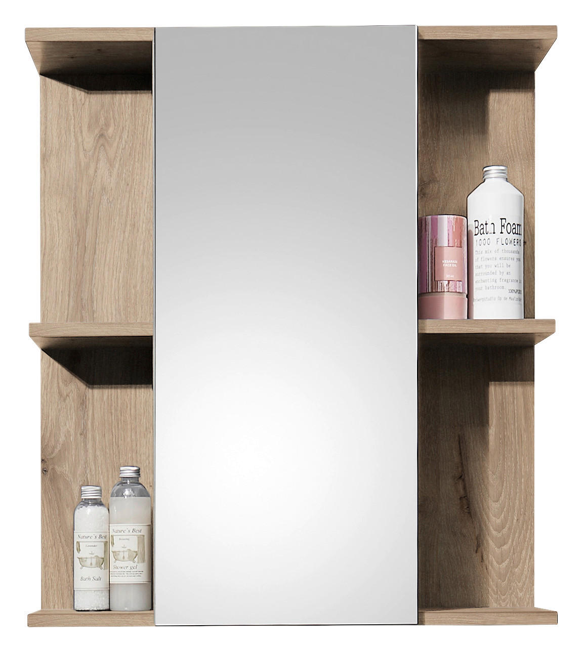 Spiegelschrank Vista Oak Eiche Viking Nachbildung schwarz matt B/H/T: ca. 60x71x20 cm Vista - schwarz/Oak (60,00/71,00/20,00cm)
