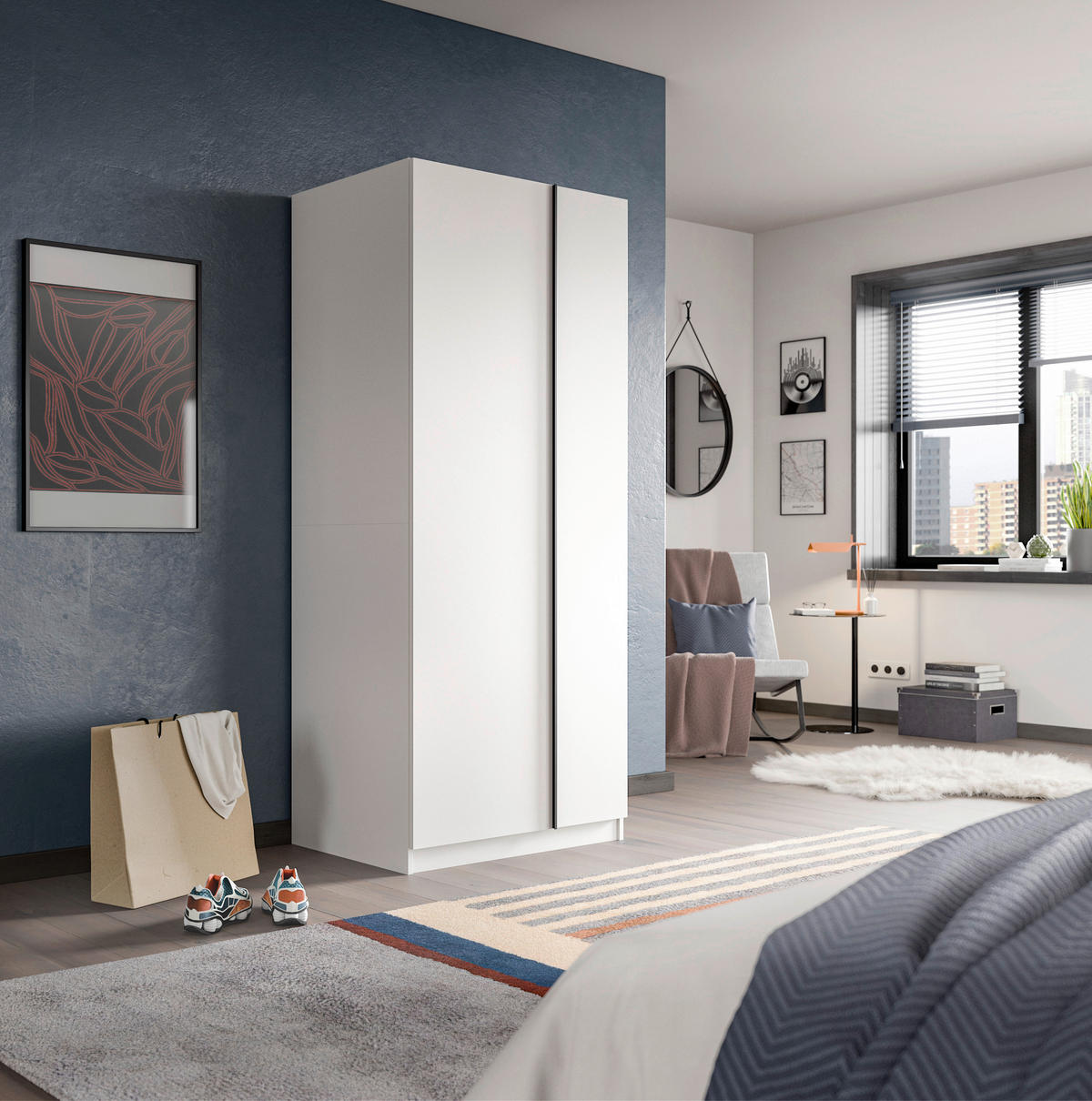 Kleiderschrank OAKLAND weiß B/H/T: ca. 80x183x53 cm OAKLAND - weiß (80,00/183,00/53,00cm) - xonox.home