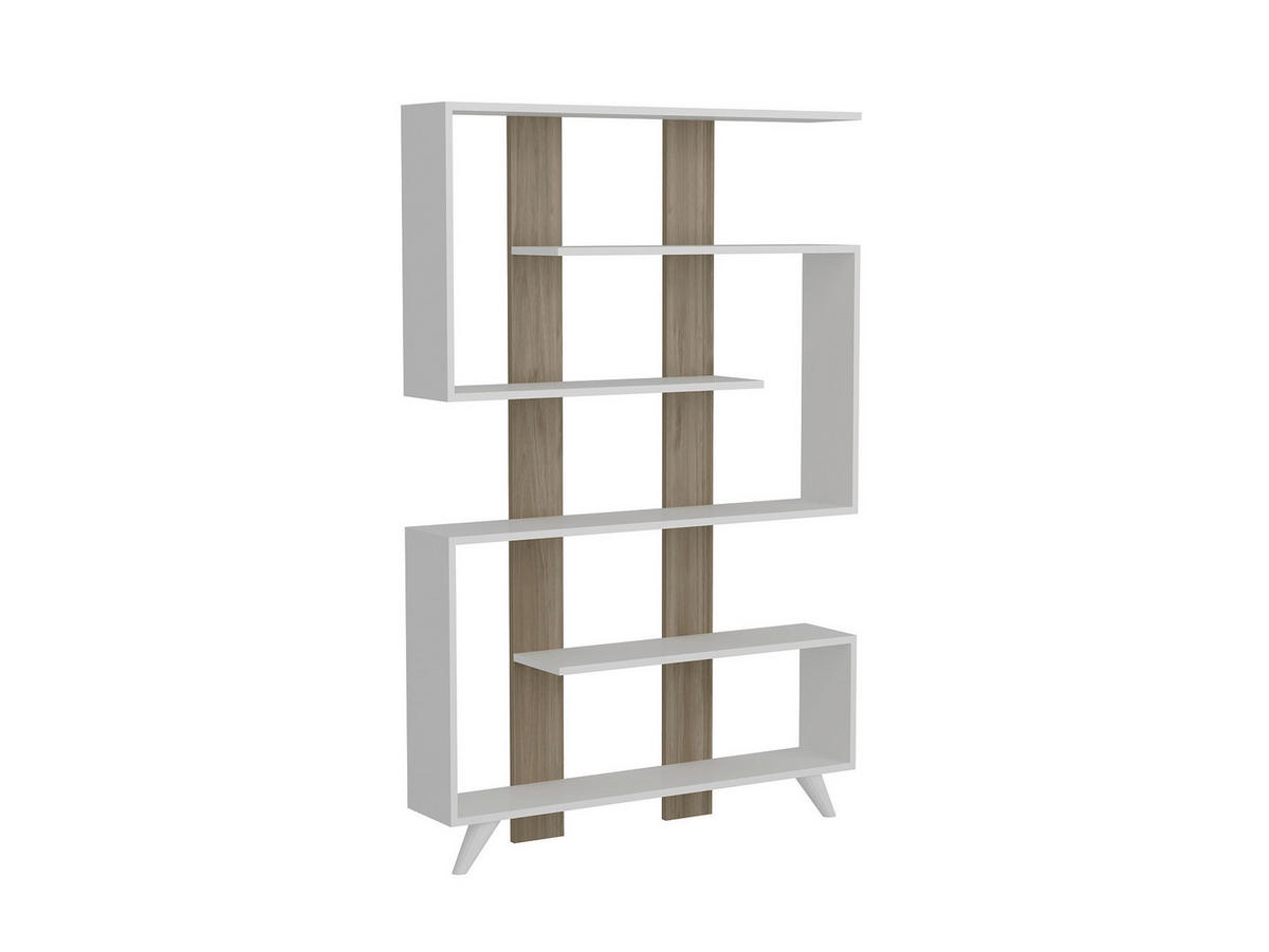 Regal Rain weiß walnuss Nachbildung B/H/T: ca. 120x162x20 cm Rain - weiß/walnuss (120,00/162,00/20,00cm) - moebel17