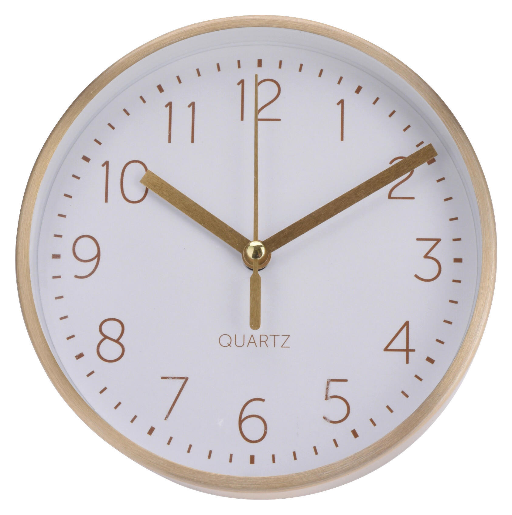 Wanduhr Kupfer Wanduhr Alu - weiß/Kupfer