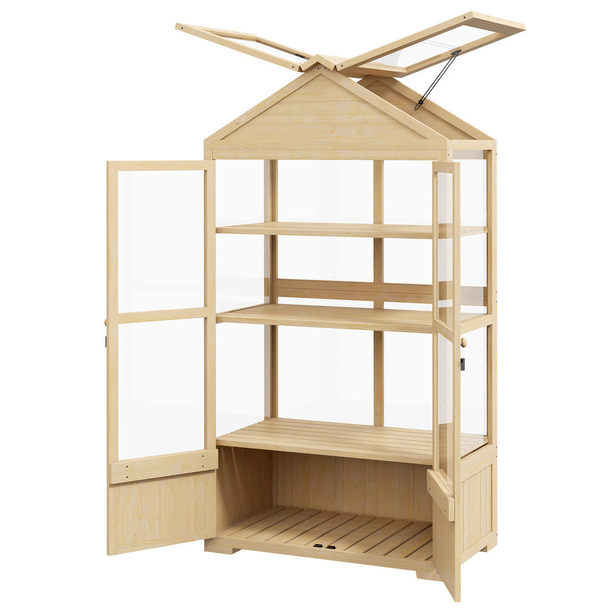 Outsunny Gewächshaus B/H/L: ca. 56,5x100x178 cm Frühbeet - natur (178,00/56,50/100,00cm) - Outsunny
