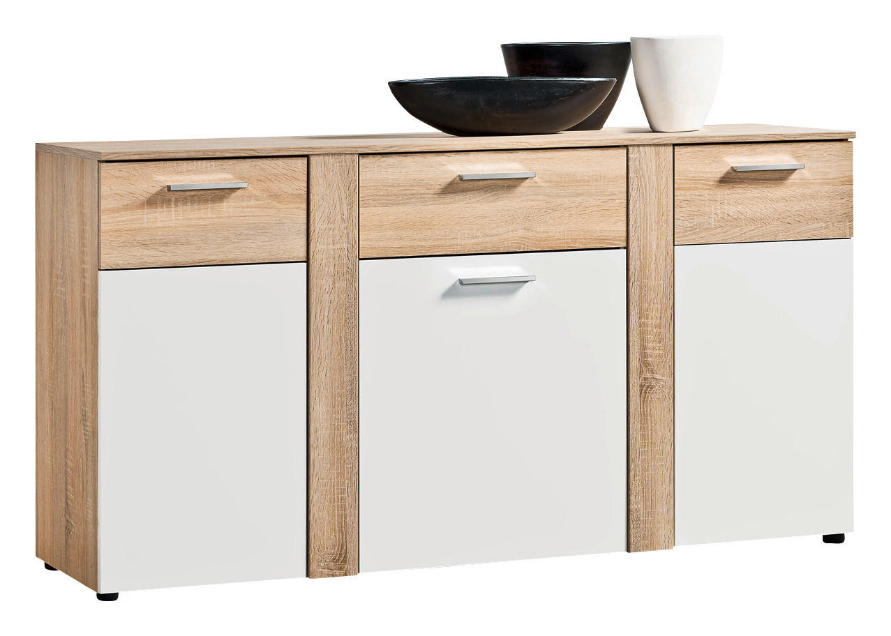 Kommode Trentino Eiche Sonoma Nachbildung weiß B/H/T: ca. 155x81x40 cm Trentino - Eiche/weiß (155,00/81,00/40,00cm)