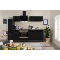 Respekta Küchenblock Amanda schwarz Hochglanz B/H/T: ca. 250x200x60 cm Amanda - schwarz/Edelstahloptik (250,00/200,00/60,00cm) - Respekta