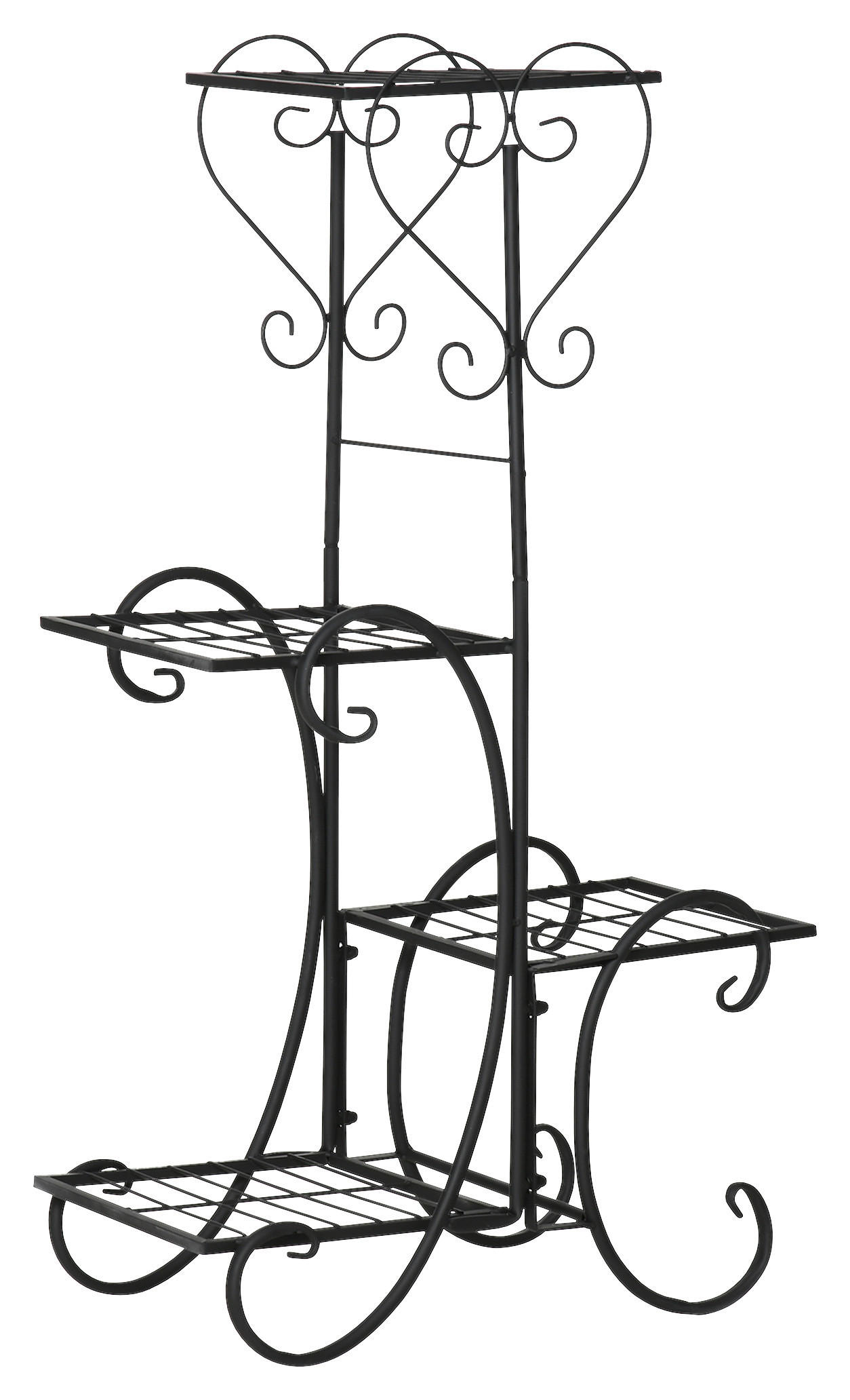 Outsunny Blumenregal schwarz Metall B/H/L: ca. 25x80x45 cm Blumenregal - schwarz (45,00/25,00/80,00cm) - Outsunny