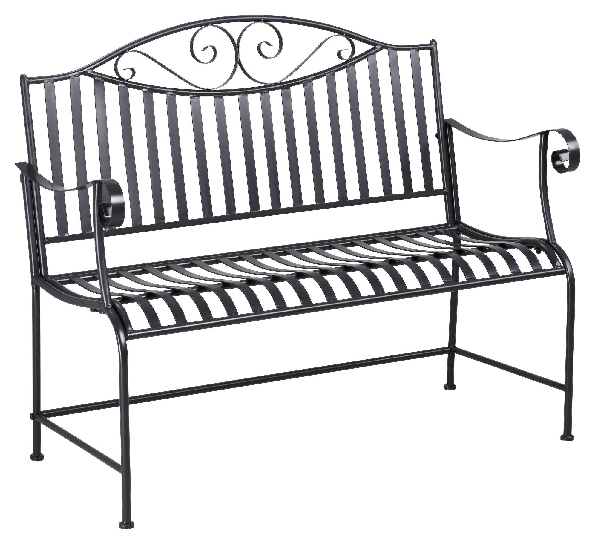 Outsunny Gartenbank grau Metall B/H/L: ca. 54x96x116 cm Gartenbank - grau (116,00/54,00/96,00cm) - Outsunny