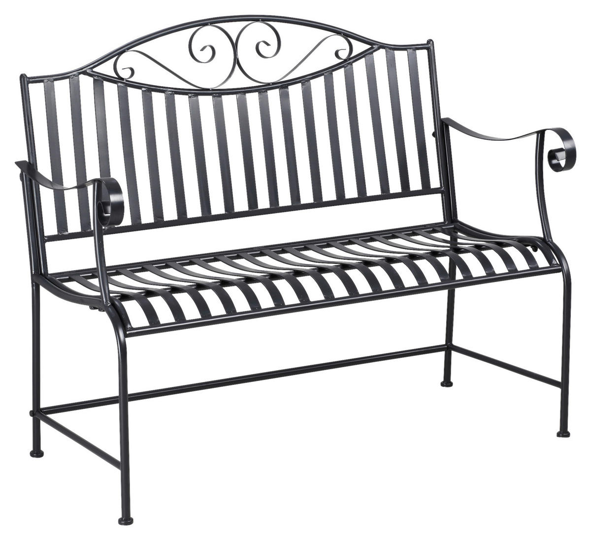 Outsunny Gartenbank grau Metall B/H/L: ca. 54x96x116 cm Gartenbank - grau (116,00/54,00/96,00cm) - Outsunny