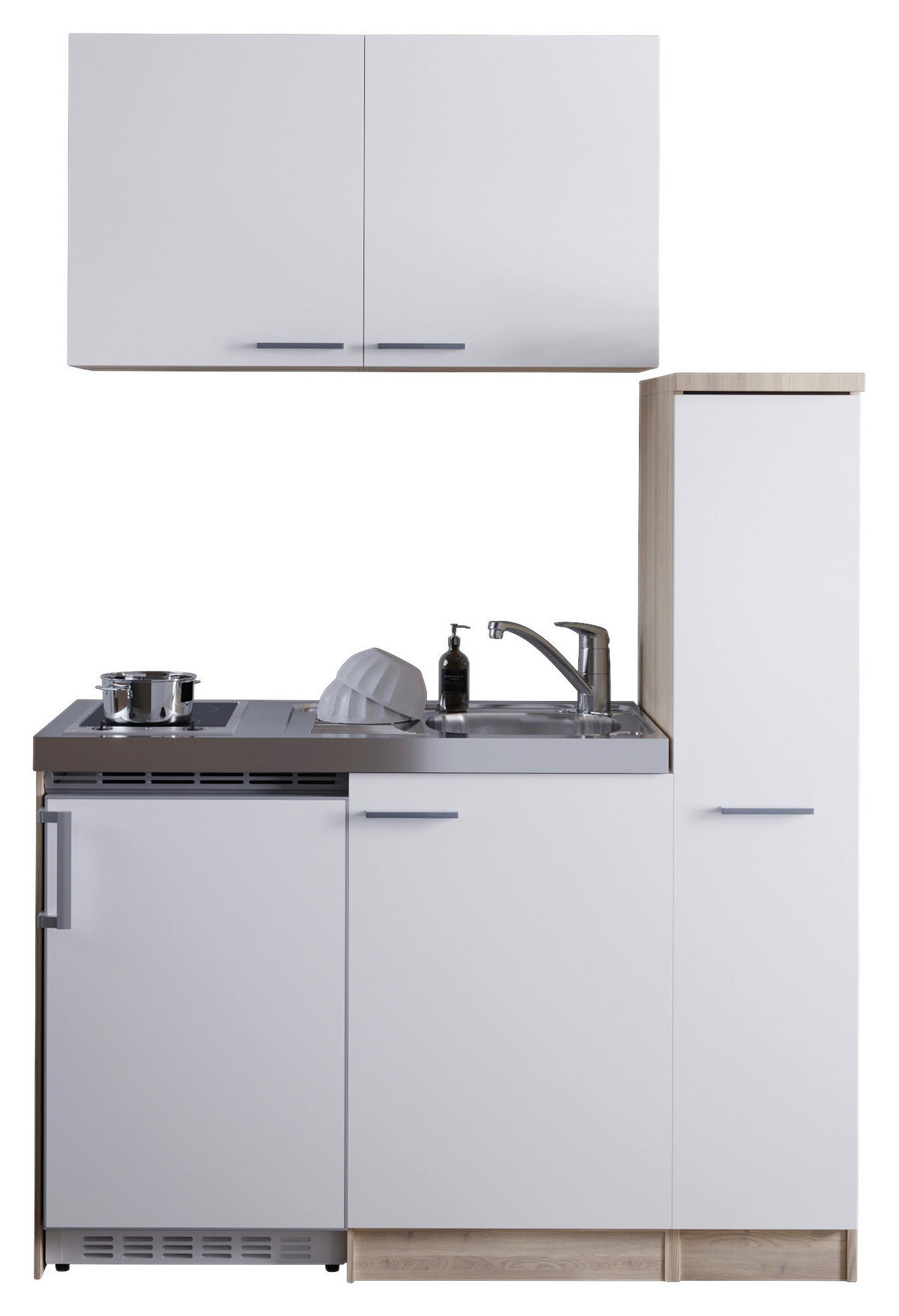 Respekta Miniküche 130 weiß matt B/H/T: ca. 130x200x60 cm 130 - Eiche/weiß (130,00/200,00/60,00cm) - Respekta