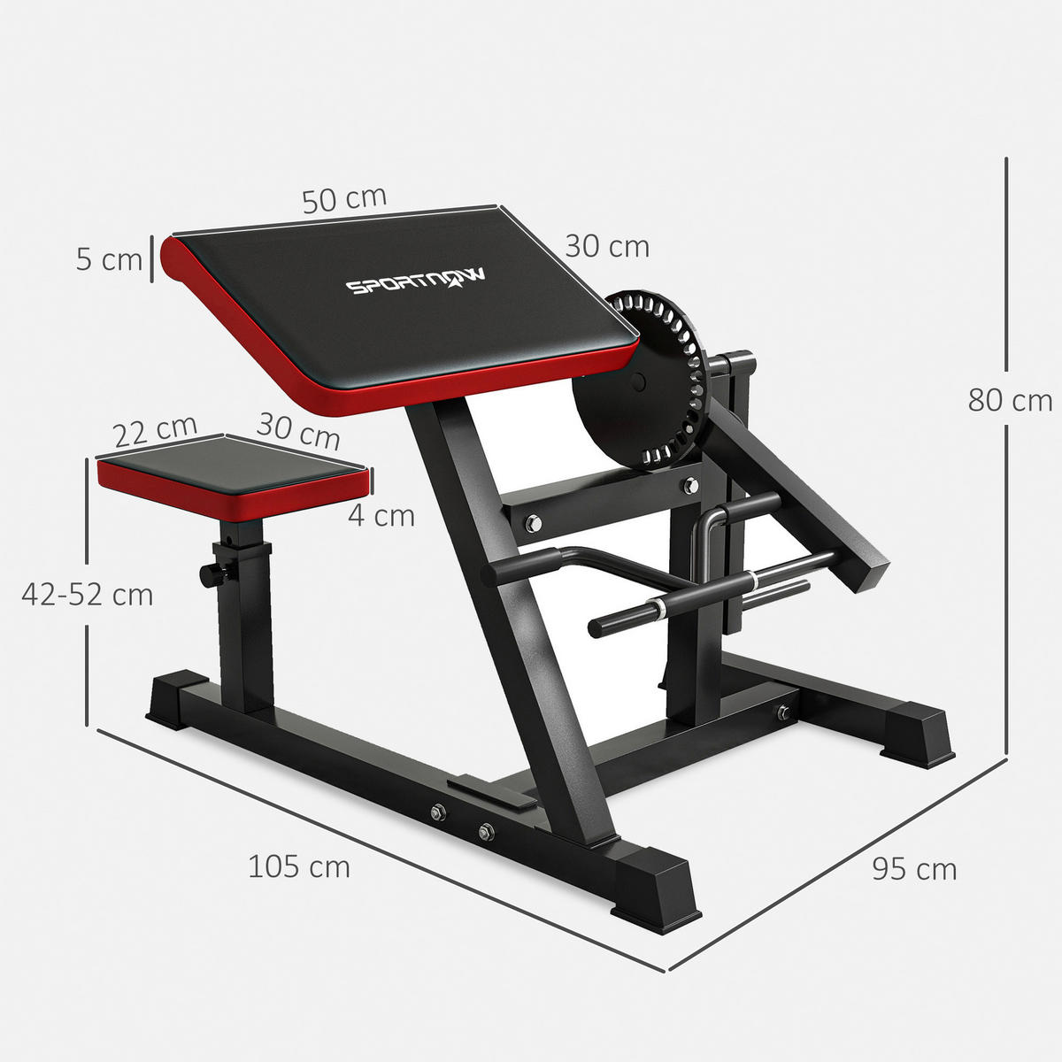 SPORTNOW Beinstrecker schwarz Kunstleder B/H/L: ca. 95x80x105 cm Beinstrecker - schwarz (105,00/95,00/80,00cm) - SPORTNOW