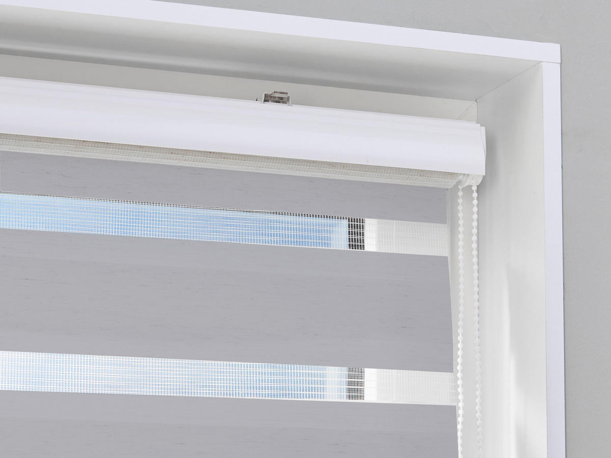 Doppelrollo mit Blende Easy-Fix silber B/L: ca. 100x160 cm Easy-Fix - silber (100,00/160,00cm) - POCOline