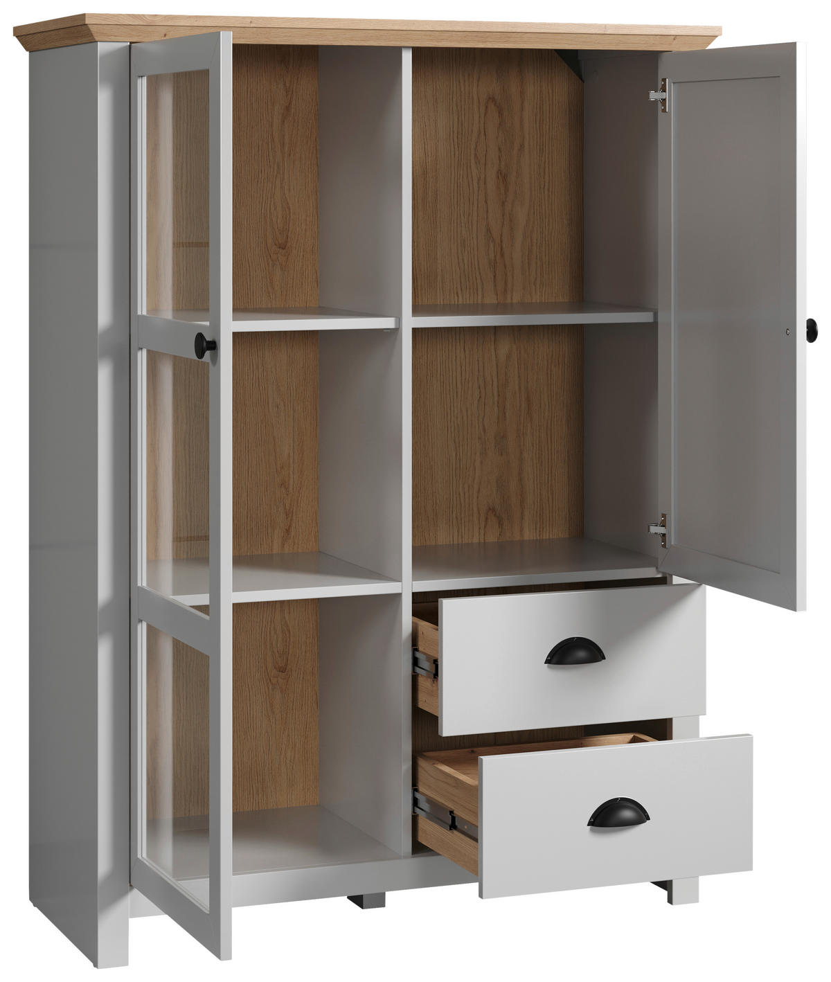 Highboard Landside Lichtgrau Eiche Artisan Nachbildung B/H/T: ca. 97x130x41 cm Landside - Lichtgrau/Eiche (97,00/130,00/41,00cm) - Trendteam