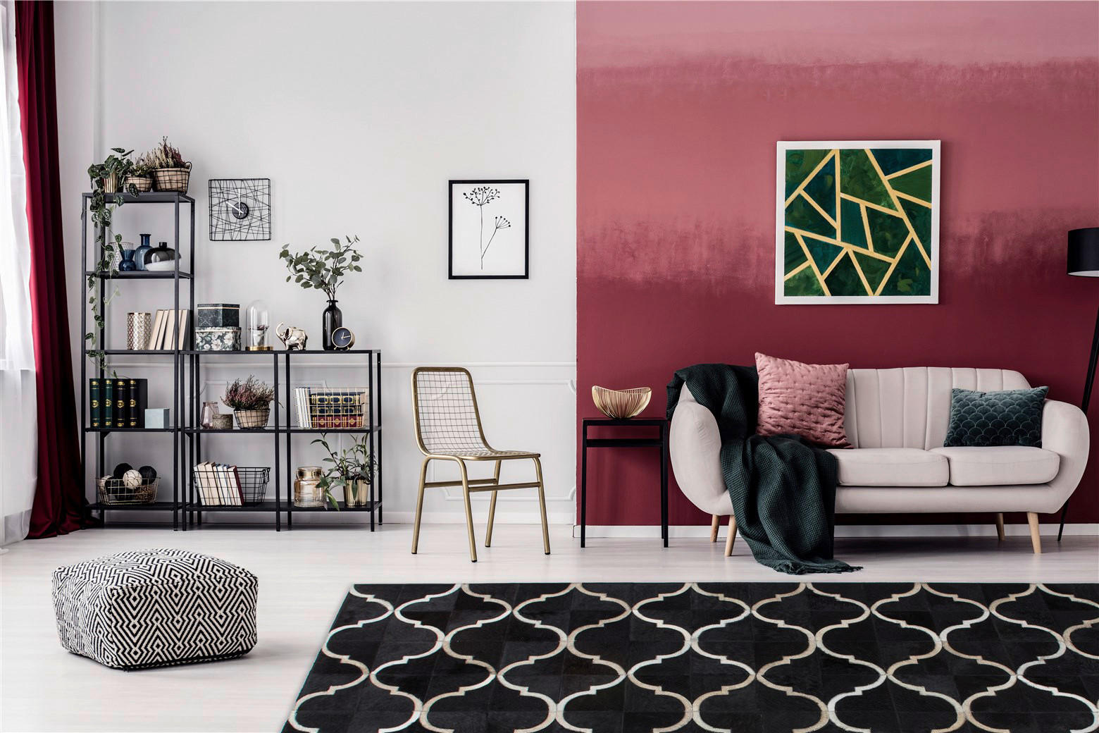 Thumbnail - Kayoom Flachflorteppich Lavish 310 schwarz B/H/L: ca. 80x0,8x150 cm