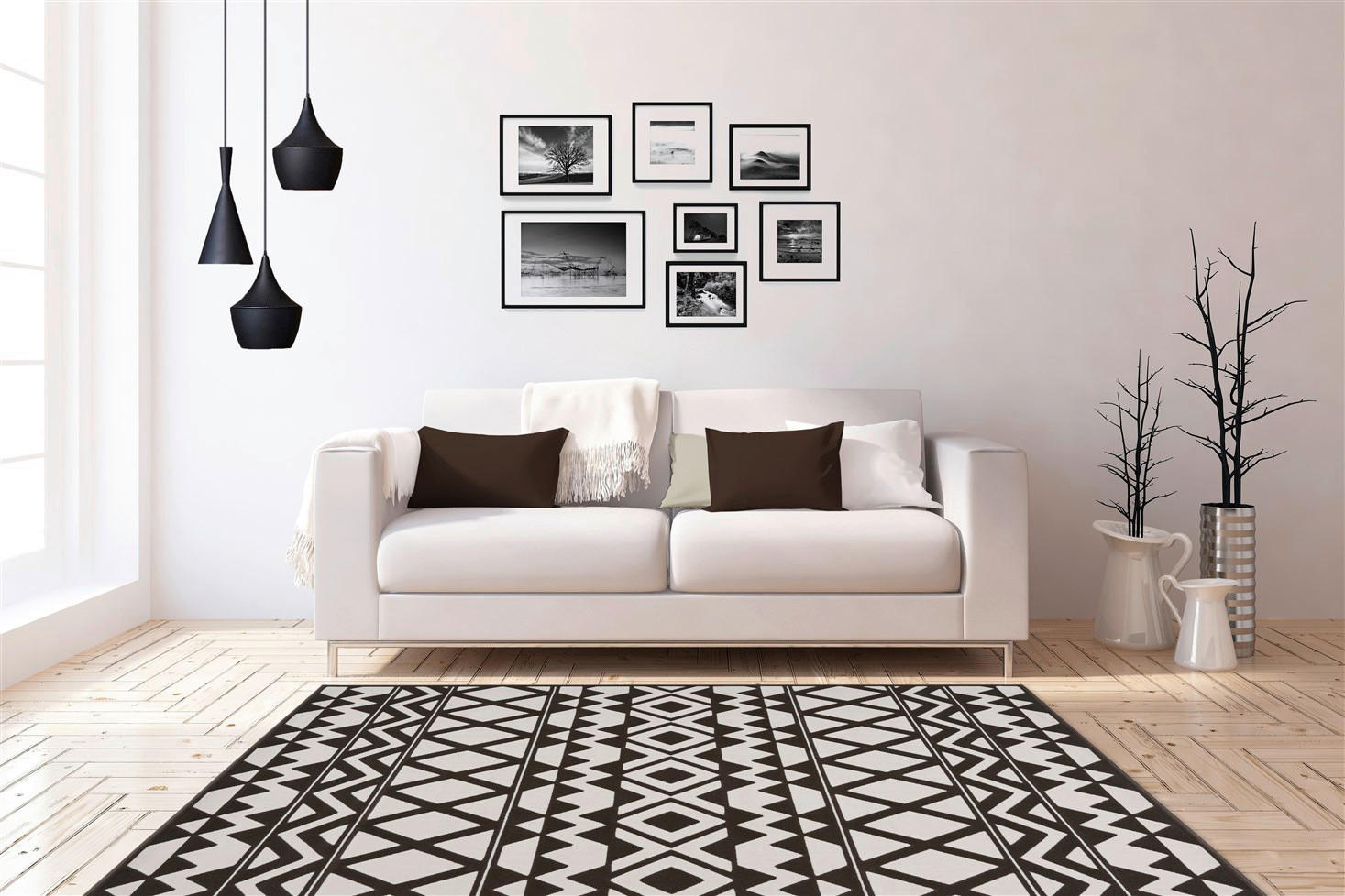 Thumbnail - Kayoom Kurzflorteppich Esperanto 725 braun B/L: ca. 120x170 cm